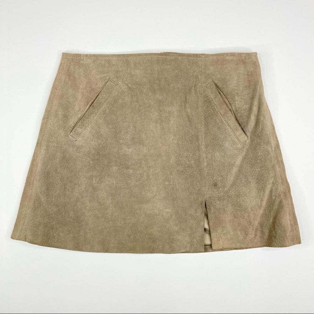 Blank NYC 100% Leather Mini Skirt Size 26 - Picture 2 of 9